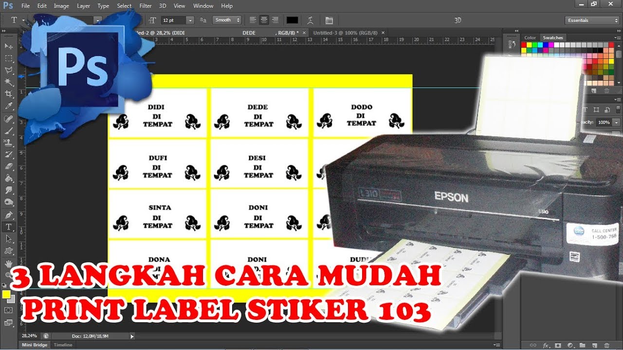  cara  mudah print  label stiker  undangan YouTube