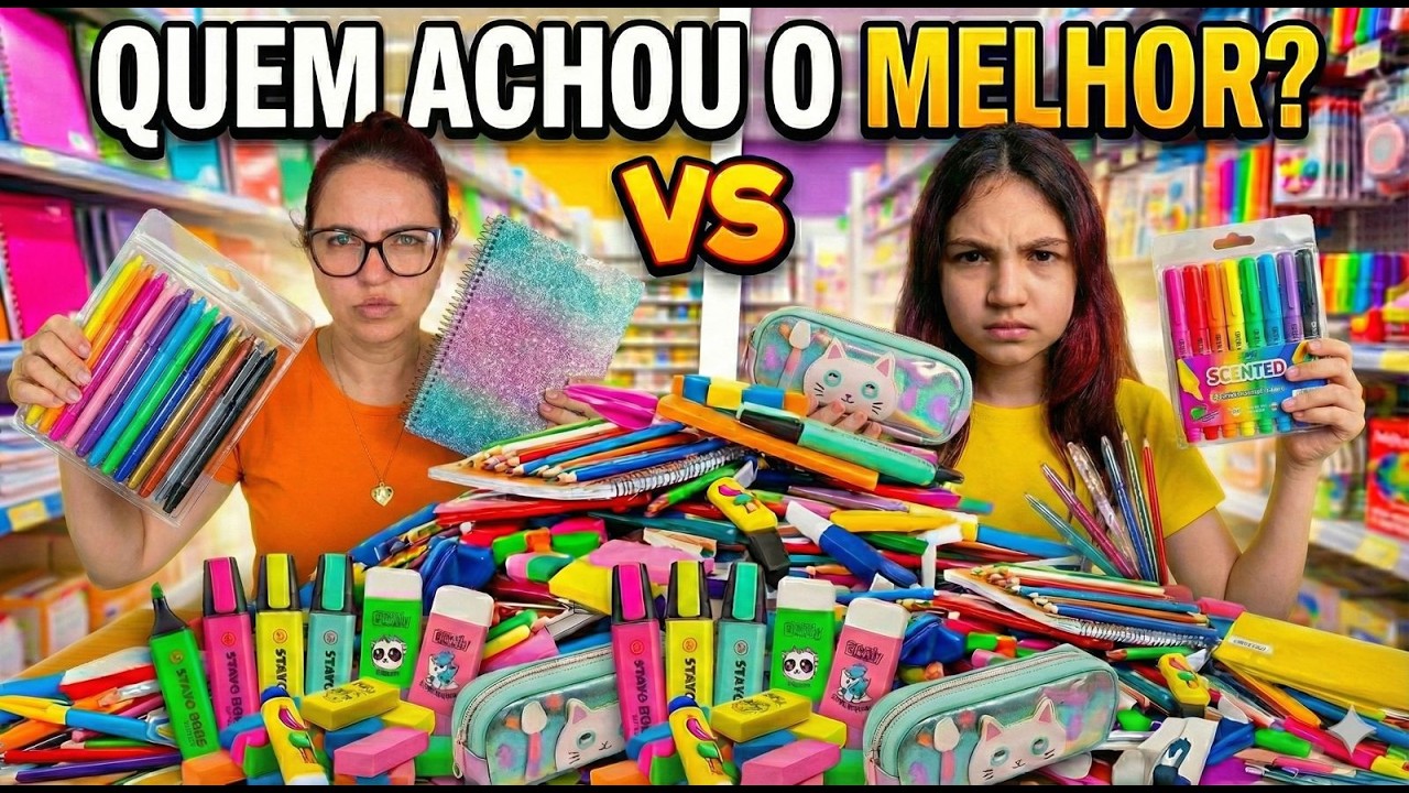 ESCOLHENDO MATERIAL ESCOLAR MÃE VS FILHA
