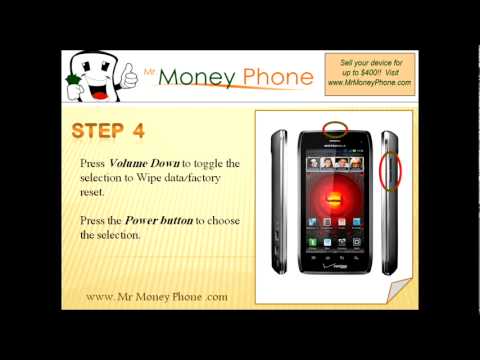 HARD RESET Motorola Droid 4 XT894 (external) Wipe Master Reset (RESTORE to FACTORY condition) Video sell your phone for cash