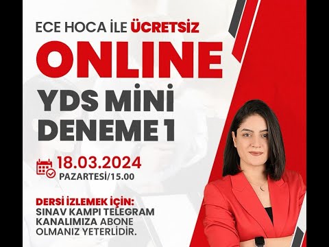 YDS MİNİ DENEME-1 SORU ÇÖZÜMÜ I ECE HOCA