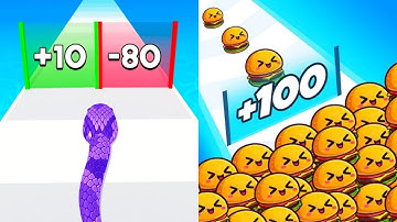 Snake Run Race vs Food Run - Gameplay MAX LEVELS SpeedRun Android iOS Ep 8