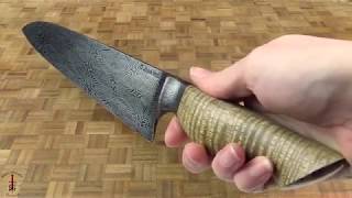 Chefs Knife 8-12 In. With Curly Formosan Koa And Integral Phoenix Mosaic Damascus