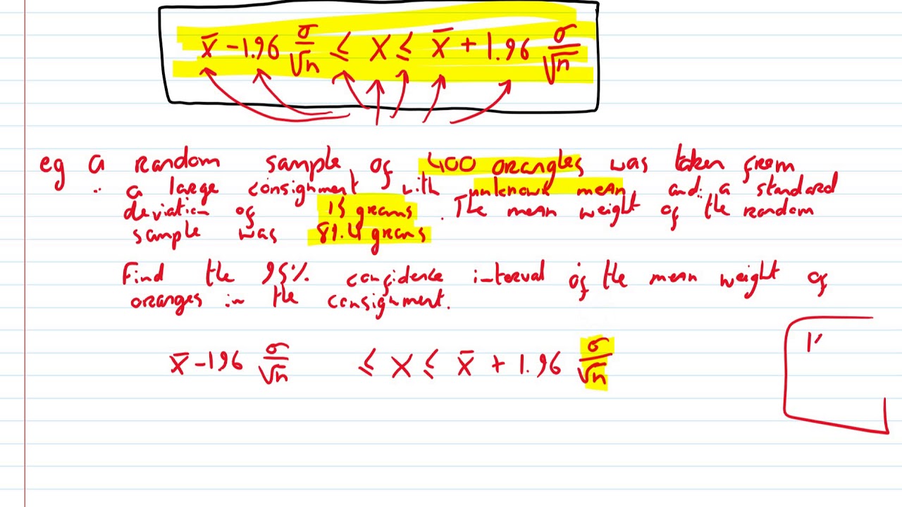 confidence interval for mean - YouTube