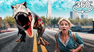 360 Dinosaur Chase  Scary VR video | 4k