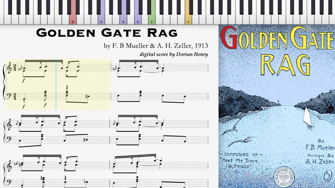 Golden Rag Golden Gate Rag by Mueller & Zeller (1913, Ragtime piano) - YouTube