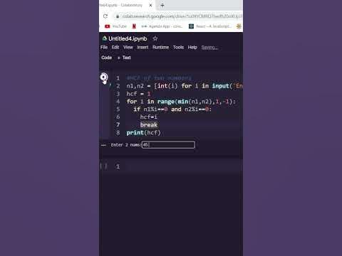 Program to find HCF of two numbers in Python | 15 | 💻🔥🤖. - YouTube