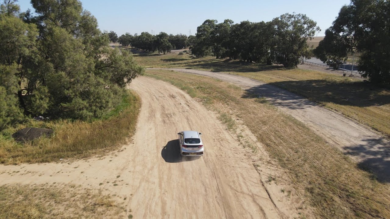 DJI Air 2 Drone Following After Car Nature Israel