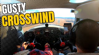 Gusty Crosswind Landing Practice in a C140