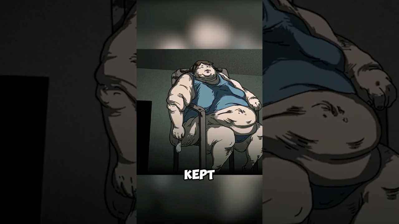 Красивая женщина съела большого толстого мужчину. 