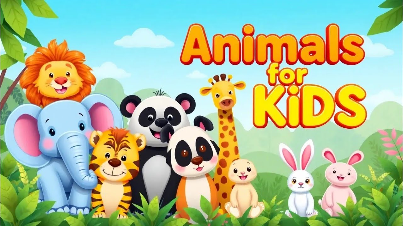 Learn 20 Animal Names with Cartoon Animation | Fun Learning Video for ...