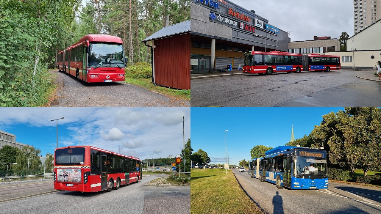 Buses in Stockholm region, Sweden - August 2022
