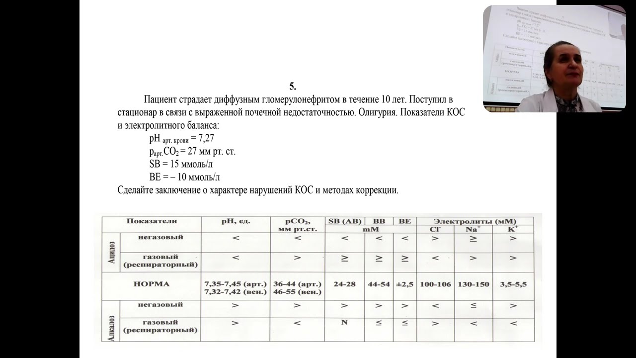 Ситуационные задачи по патологии кислотно-основного состояния