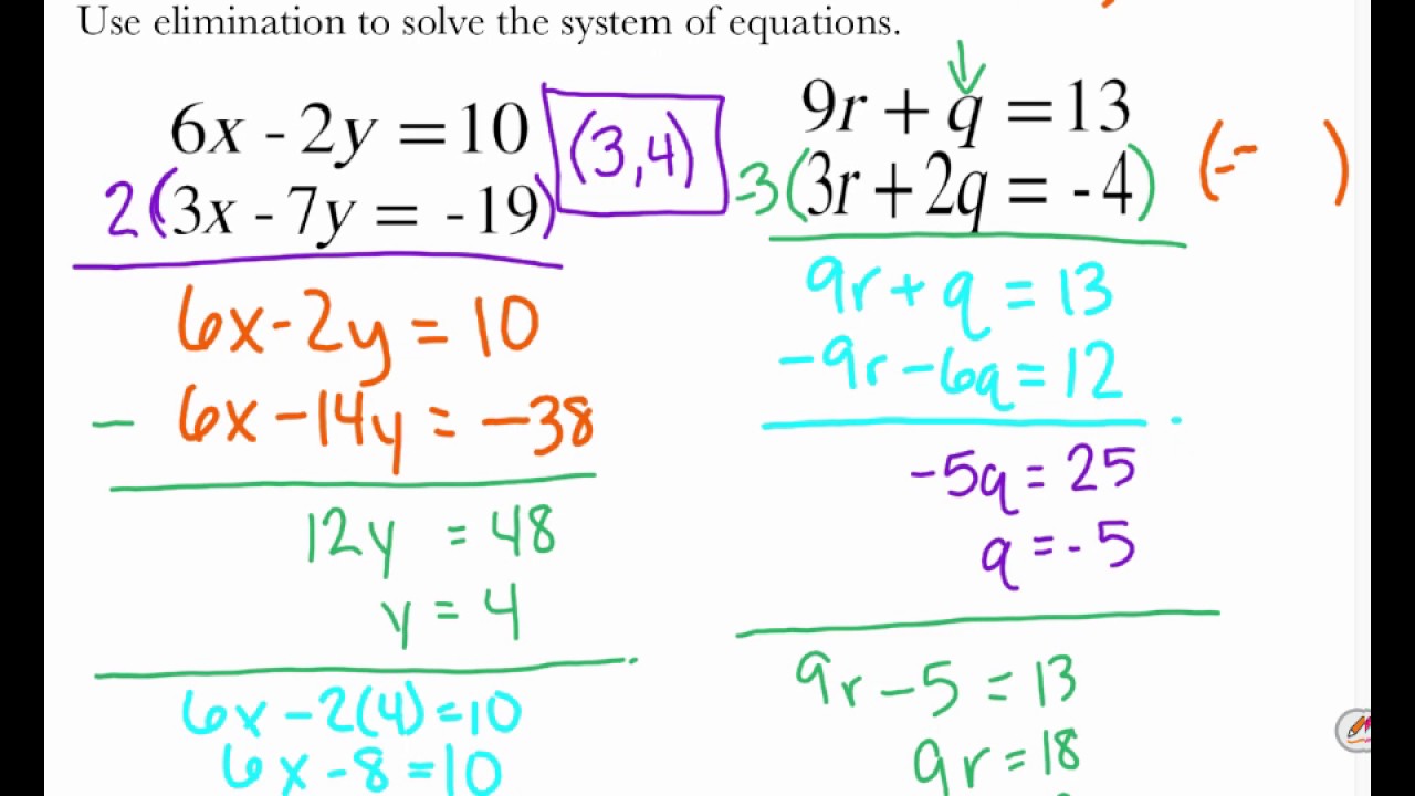algebra-6-4-elimination-by-multiplication-youtube