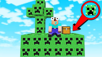 NOOB SURVIVAL on CREEPER LUCKY BLOCK ISLAND in MINECRAFT! NOOB vs PRO 100% trolling Challenge