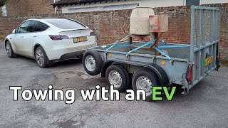 Tesla Model Y RWD towing efficiency. What loss in range can you expect? I test it.