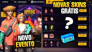 CORRE! NOVAS SKINS GRÁTIS EVENTO DE SÃO JOÃO, FESTA JUNINA, PARADOXO, PREVISÕES E MAIS NOVIDADES FF