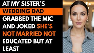 At My Sister’s Wedding, Dad Grabbed the Mic and Joked, “She’s Not Married, Not Educated — But at Lea