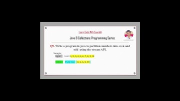 Link In Description: Q9 Partition Numbers into Even and Odd using Stream API