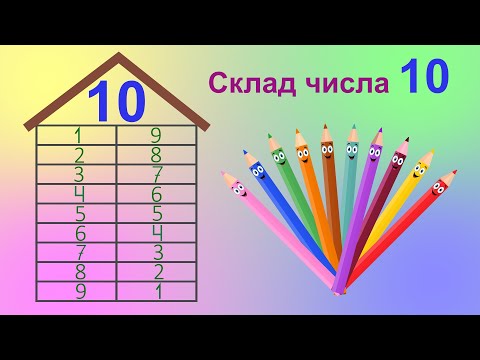 Склад числа 10 Вивчаємо склад числа 10 Математика для дошкільнят та першокласників 
