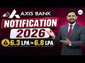 Axis Bank Recruitment 2026 | Salary 6.3 LPA to 6.8 LPA | Freshers Jobs