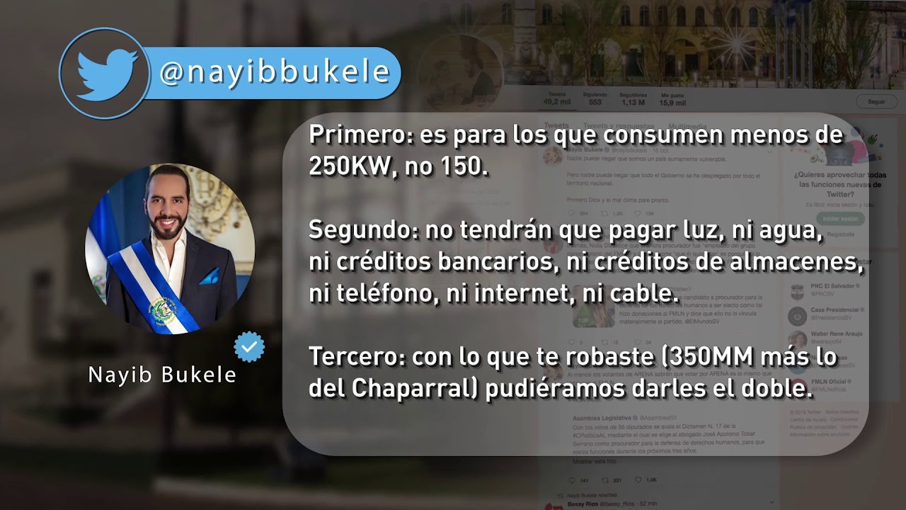 El presidente Nayib Bukele sostuvo una discusión en twitter con el  expresidente Mauricio Funes