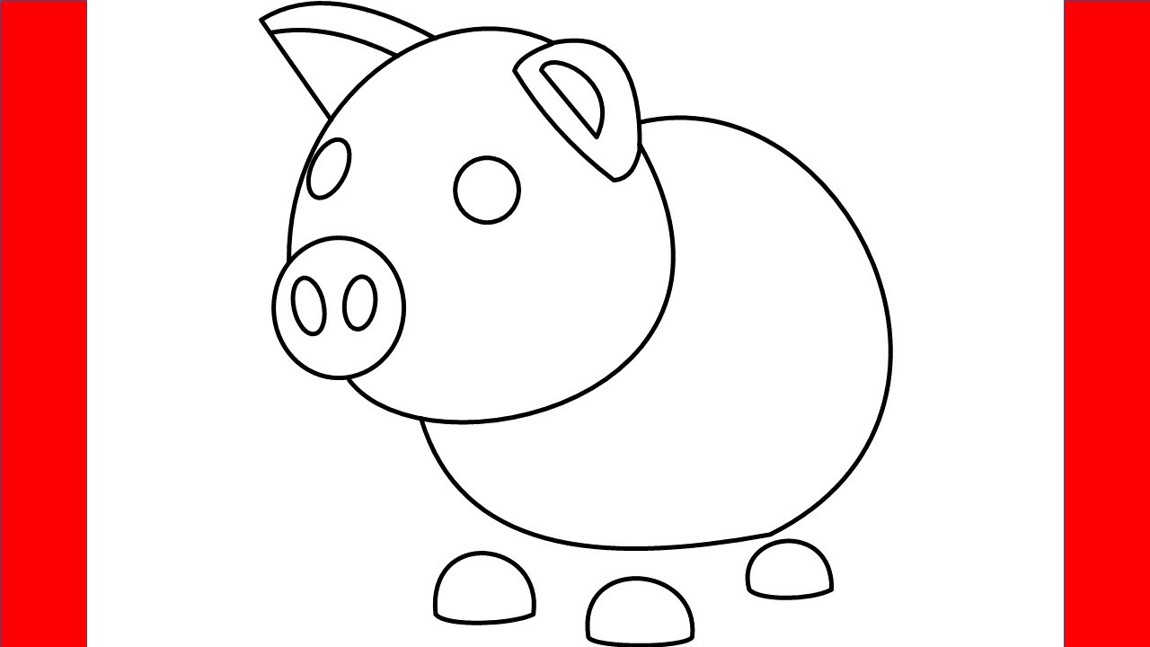 How To Draw A Pig From Roblox Adopt Me Step By Step Drawing