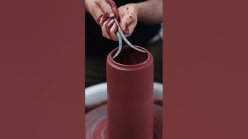Throwing a Red Stoneware Jar  #ceramics