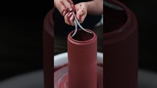 Throwing a Red Stoneware Jar  #ceramics