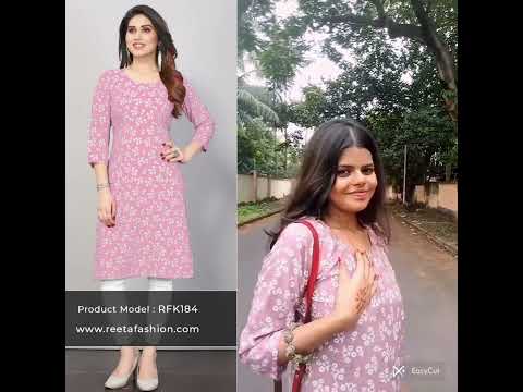 Reeta Fashion Stylish Baby Pink Soft Butter Crepe Printed Kurti