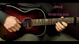 How to play D4VD - WORTHLESS Acoustic Guitar Lesson - Tutorial