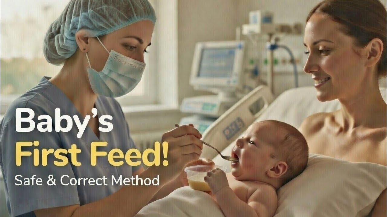 Newborn Baby First Feed Explained | Safe Food Preparation & Feeding Tips for Parents (Step-by-Step)