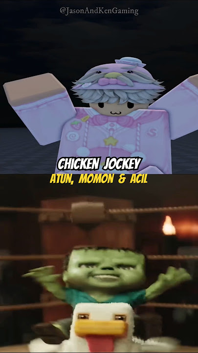 Atun, Momon & Acil | Chicken Jockey #roblox #shorts #bangjblox #moomoo  #acilboba