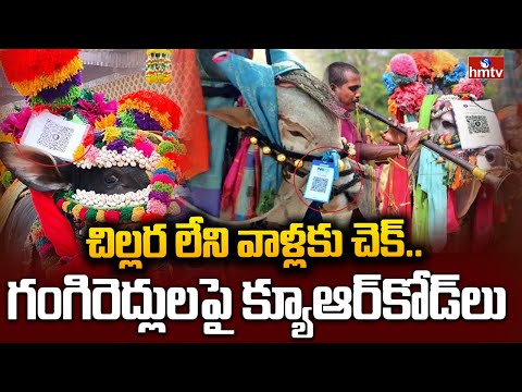 చిల్లర లేని వాళ్లకు చెక్..గంగిరెద్లులపై క్యూఆర్‌కోడ్‌లు | Traditional Gangireddulu With Modern Twist - HMTVNEWS
