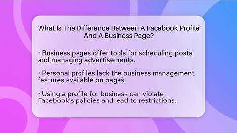 What Is The Difference Between A Facebook Profile And A Business Page? - Everyday-Networking