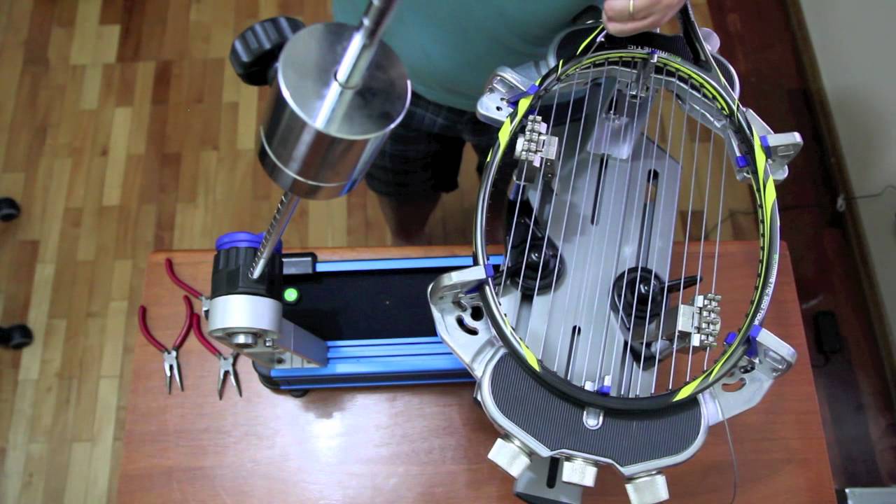 Encordoamento de raquetes de tênis - ATW sem starting clamp - YouTube
