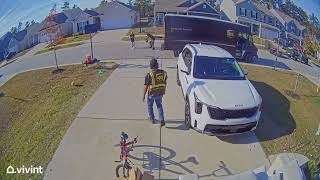 UPS Drivers Shoot Hoops With Little Boy During Parcel Delivery
