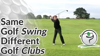 Same Swing, Different Clubs - Golf lesson and golf tips on how to adapt your golf swing for the different clubs in your golf bag. http://