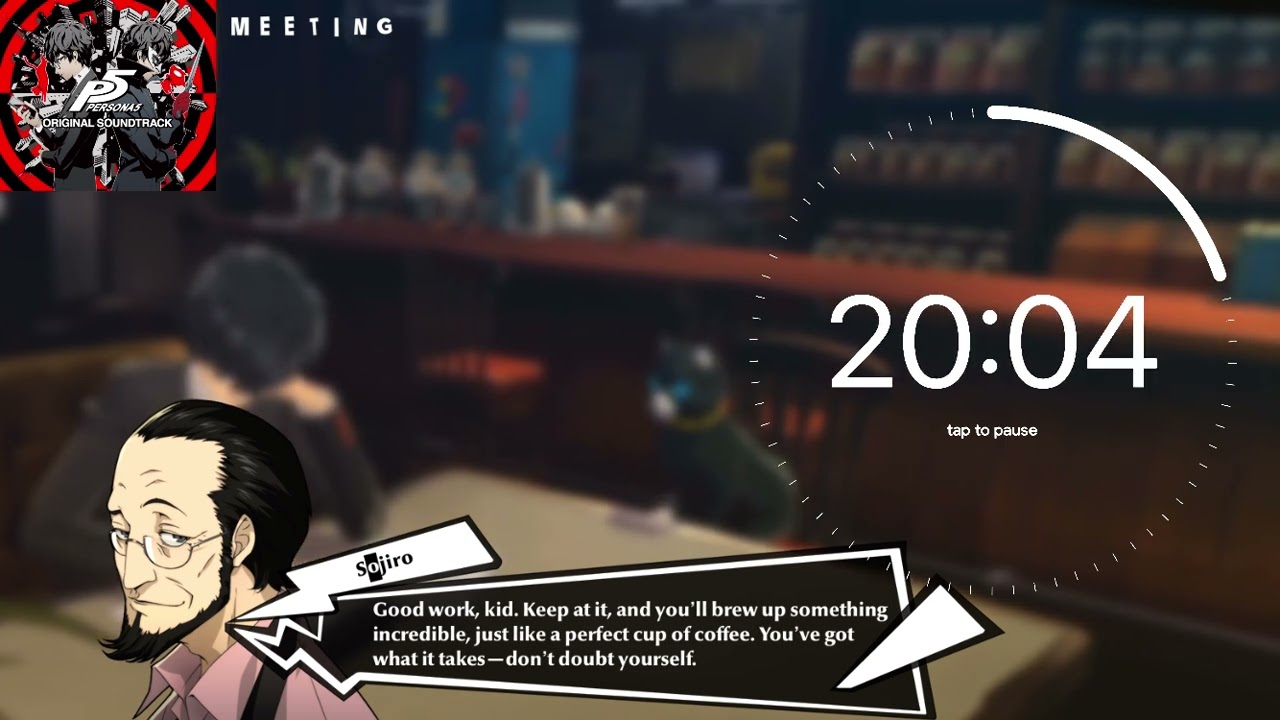 Persona 5 Focus Timer | 4x25min Pomodoro | Great for Working / Studying / Heists