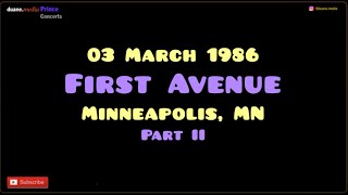 Prince Concert 36 (pt 2) (video) | Live at First Avenue, The Revolution (1986) @duane.PrinceDMSR