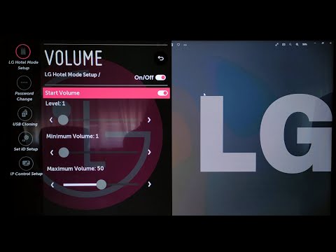 LG TV Disable volume change with Hotel mode code / Power on default source