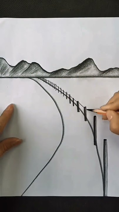 How to draw bridge on river with pencil | easy bridge drawing | Drawing Society #artforbeginners