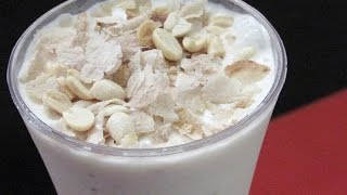 Aval Milk Recipe - How To Make Milk Aval/Avil Milk - Aval Milkshake - Kerala Recipes | Nisa Homey