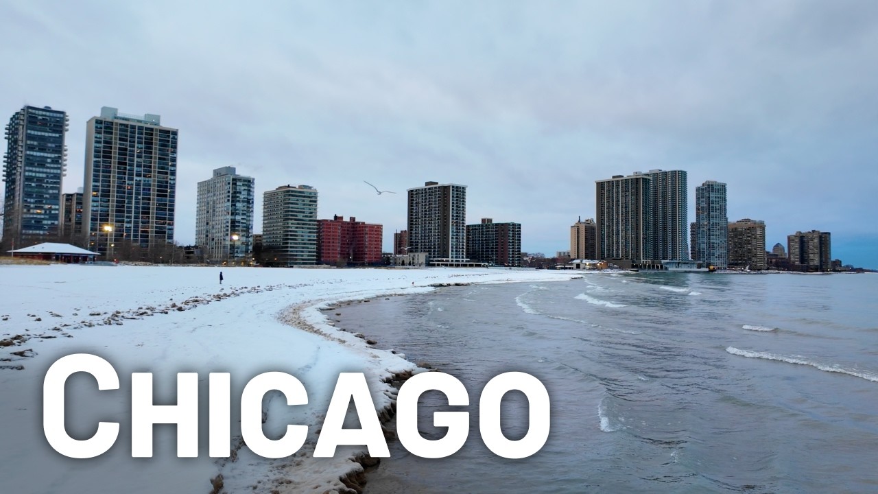 Winter Morning Walk at Hollywood Beach | Chicago Walking Tour