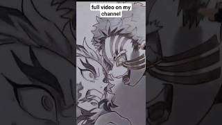 How to Draw Rengoku vs Akaza #kimetsu no yaiba #rengoku #akaza #shorts #drawingtutorial