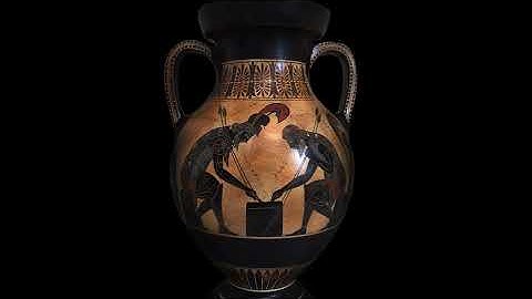 Achilles and Ajax playing dice Amphora Vase Trojan War Museum Reproduction