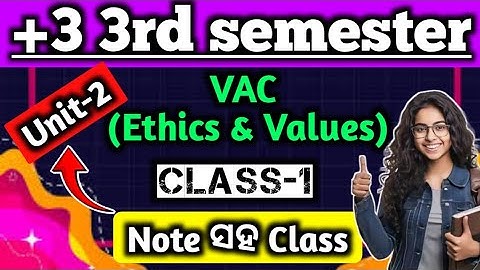+3 3rd semester VAC Ethics and value|Unit 2|Class 1|Ethics and major religions and civilization|NEP|