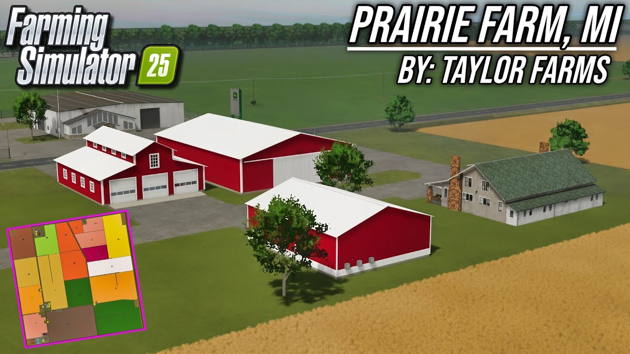 Map Preview - Prairie Farm Michigan by Taylor Farms | Farming Simulator 25
