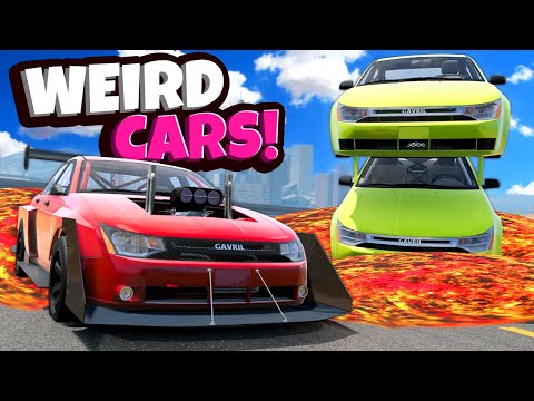WEIRD CARS VS THE HARDEST Lava Escape the Flood Challenge in BeamNG Drive Mods!