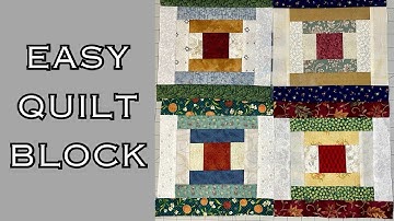 Scrappy Courthouse Steps Quilt Block.
