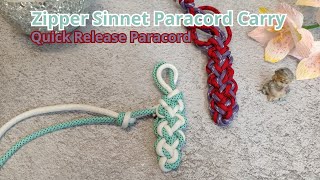 Zipper Sinnet Paracord Carry | Quick Release Paracord | MESS NO MORE